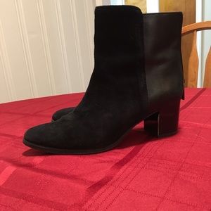 Black suade/leather booties